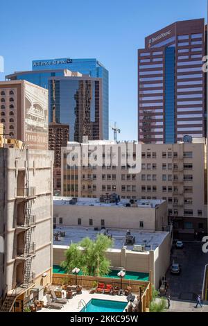 Phoenix, USA - June 14, 2012: new modern skyscraper in downtown Phoenix, USA. Stock Photo