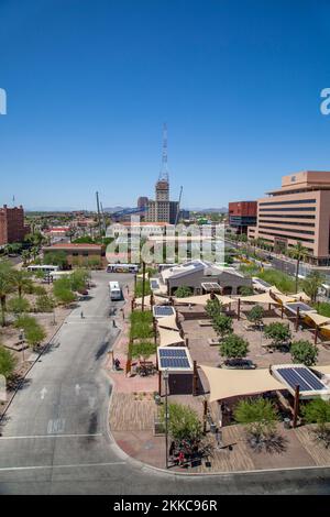 Phoenix, USA - June 14, 2012: new modern skyscraper in downtown Phoenix, USA. Stock Photo