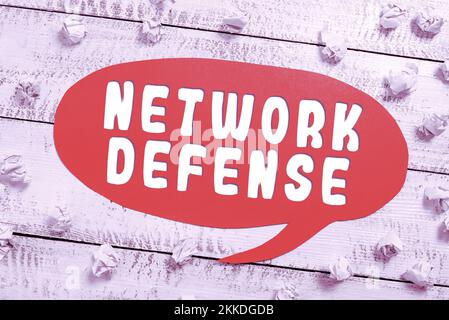 Sign displaying Network Defense. Business concept easures to protect and defend information from disruption Stock Photo