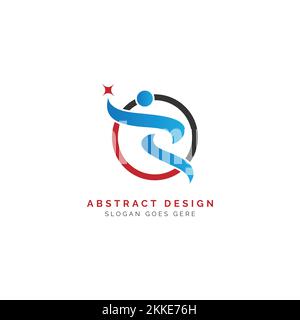 Abstract success people logo design. Harmony, gym, fitness, running, vector colorful image. Active, health care, life, template, sport, dance web icon Stock Vector