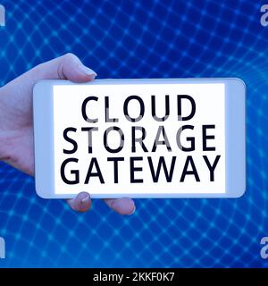 Text caption presenting Cloud Storage Gateway. Business approach Server which resides at the customer premises Stock Photo