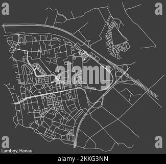 Street roads map of the LAMBOY MUNICIPALITY, HANAU Stock Vector