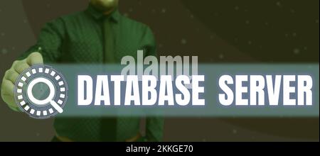 Inspiration showing sign Database Server. Concept meaning uses a database application that provides database services Stock Photo