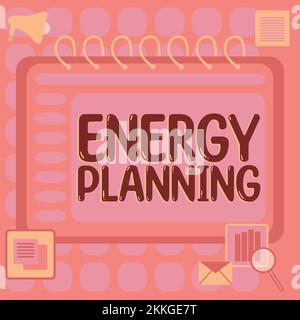 Conceptual caption Energy Planning, Business idea making of a strategy and plan for the consumption of energy Stock Photo