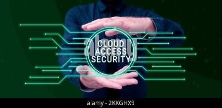 Hand writing sign Cloud Access Security. Internet Concept protect cloudbased systems, data and infrastructure Stock Photo