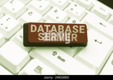 Inspiration showing sign Database Server. Business idea uses a database application that provides database services Stock Photo