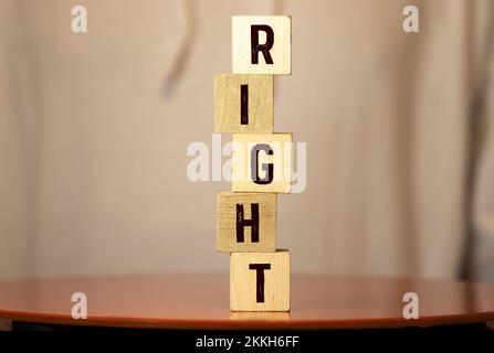 RIGHTS word made with building blocks isolated on white. Stock Photo