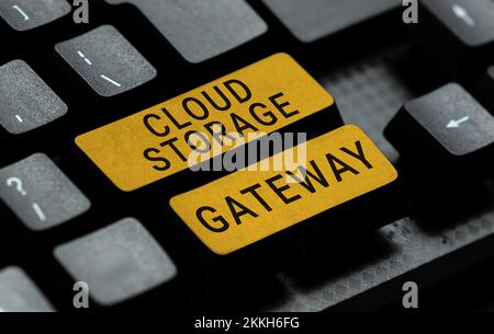 Handwriting text Cloud Storage Gateway. Business concept Server which resides at the customer premises Stock Photo