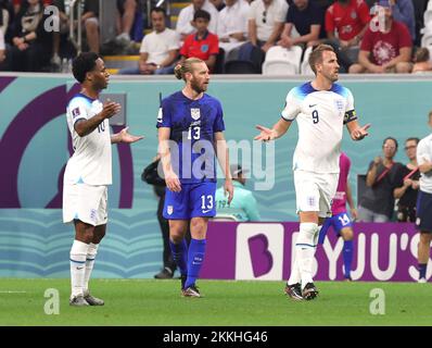 Doha, Qatar. 25th Nov, 2022. 25th Nov 2022: Football World Cup 2022: Qatar , Doha; England Vs USA at Al Bayt Stadium.   Seshadri SUKUMAR Credit: Seshadri SUKUMAR/Alamy Live News Stock Photo