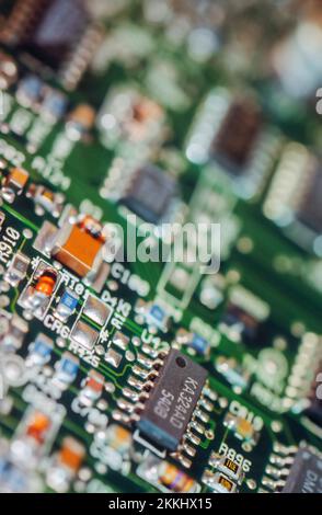 Close-up detail of electronic circuit board Stock Photo