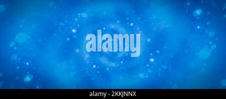 Starry blue background illustration with vortex design psychedelic shape. Stock Photo
