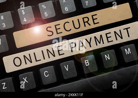 Writing displaying text Secure Online Payment. Word for Protected online system of paying goods and services Stock Photo