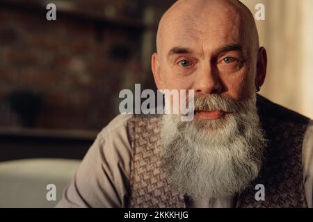 mature confident man looking at the camera. Stock Photo