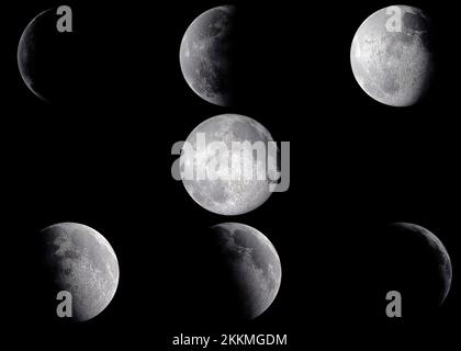 Moon phases, illustration Stock Photo - Alamy