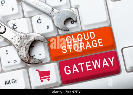 Text caption presenting Cloud Storage Gateway. Conceptual photo Server which resides at the customer premises Stock Photo