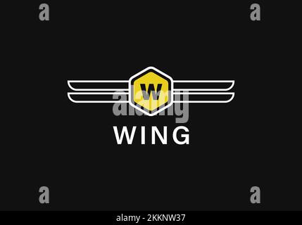 Wings Logo abstract design vector template Wings Logo. Aircraft Wings Logo icon Stock Vector