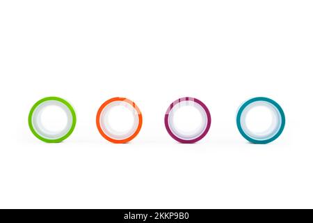 Rolling tapes isolated on white background. Tape comes in a variety of colors so you can decorate and personalize your projects. Stock Photo
