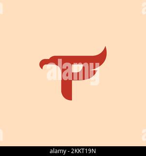 P Eagle Logo Vector. Eagle Icon Design. Letter P Stock Vector
