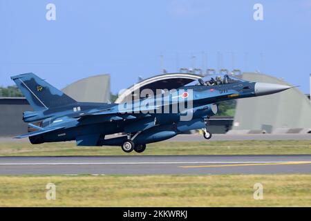 Aomori Prefecture, Japan - September 07, 2014: Japan Air Self-Defense Force Mitsubishi F-2A multirole fighter. Stock Photo