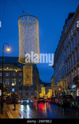 vienna, austria, 24 nov 2022, christmas illumination at place am hof Stock Photo