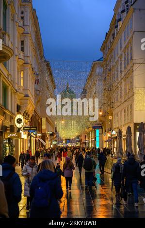 vienna, austria, 24 nov 2022, christmas illumination in the frist district Stock Photo