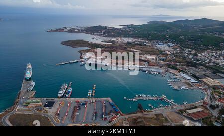 View of Lavrion port,East Atiica,Greece Stock Photo