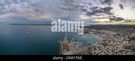 View of Lavrion port,East Atiica,Greece Stock Photo