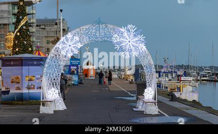 Poole Christmas Lights 25th November 2022 Stock Photo