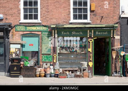 'Lock Stock & Barrel' ironmongers store, Hereford, Herefordshire Stock Photo