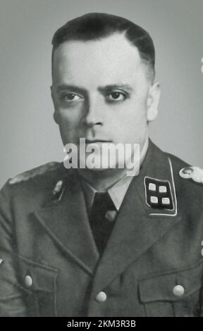 GERMANY - circa 1940 - SS-Sturmbannführer Arthur Liebehenschel ( 1901-1948 ), Commandant of the Auschwitz concentration camp from 01 December 1943 to Stock Photo
