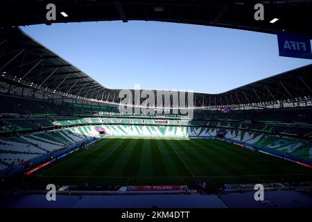 General view inside the stadium ahead of the FIFA World Cup Group C match at the Education City Stadium in Doha, Qatar. Picture date: Saturday November 26, 2022. Stock Photo