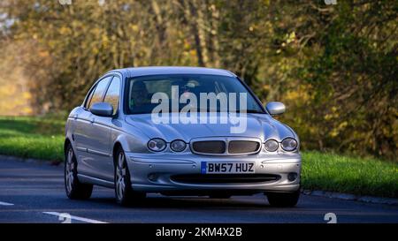 2008 silver X type Jaguar Stock Photo