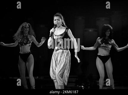 **FILE PHOTO** Irene Cara Has Passed Away at 63. Irene Cara performs on Solid Gold in 1984 Credit: Ron Wolfson/MediaPunch Stock Photo