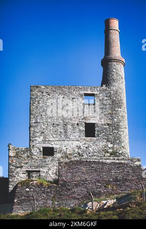 Copper mine abandoned and closed in 1962, Wild Atlantic Way, Allihies, Beara Peninsula, County Cork, Ireland Stock Photo