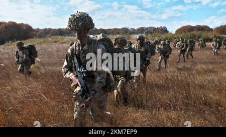 Shinto, Japan. 26th Nov, 2022. Soldiers of British Army 's 1st Royal Horse Artillery Regiment take part in the United Kingdom and Japan joint military exercise 'Vigilant Isles' at Somagahara Maneuver Area in Gunma-Prefecture, Japan on Saturday, November 26, 2022. Photo by Keizo Mori/UPI Credit: UPI/Alamy Live News Stock Photo