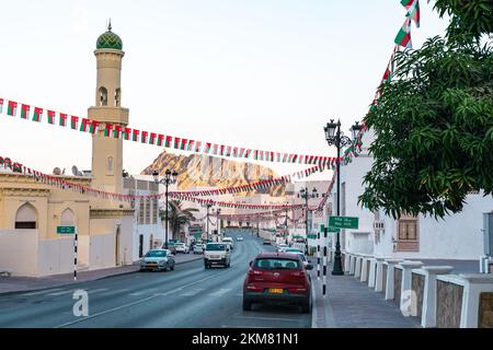 Traditional Omani architecture. Sidab Town near Muscat, Oman. Arabian Peninsula. Stock Photo