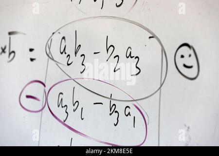 American High School Equations on a Whiteboard Stock Photo