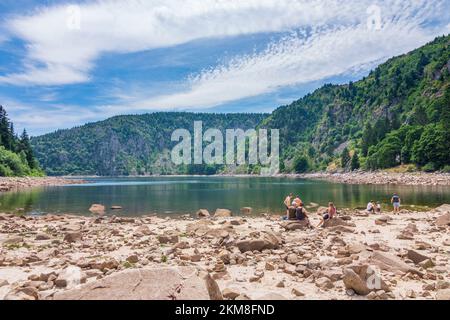 Vosges (Vogesen) Mountains: lake Lac Blanc (Weißer See, White Lake) in Alsace (Elsass), Haut-Rhin (Oberelsass), France Stock Photo