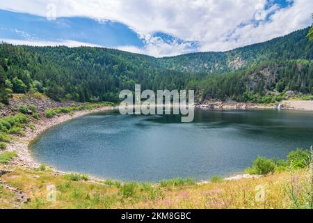 Vosges (Vogesen) Mountains: lake Lac Noir (Schwarzer See, Black Lake) in Alsace (Elsass), Haut-Rhin (Oberelsass), France Stock Photo