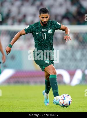 Saudi Arabia's Saleh Al-Shehri during the FIFA World Cup Group C match at the Education City Stadium in Doha, Qatar. Picture date: Saturday November 26, 2022. Stock Photo