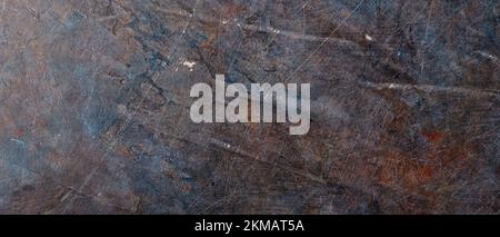 Dark abstract background scratched surface. Faded paint texture. Grunge surface vintage backdrop Stock Photo