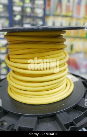 Many fiber optic in cable tray close up  Stock Photo