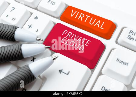 Handwriting text Virtual Private Cloud. Business concept configurable pool of shared computing resources Stock Photo