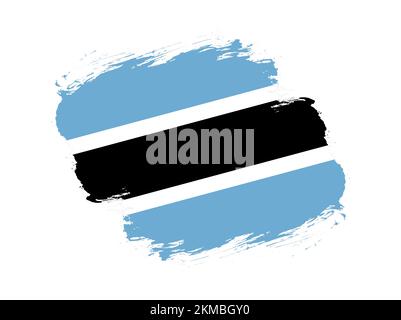 Flag of botswana on white stroke brush background Stock Photo - Alamy