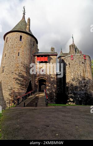 Castell Coch or Castle Coch - The Red Castle, Tongwynlais, Cardiff, Wales, United Kingdom, Europe - 15th of October 2022 Stock Photo