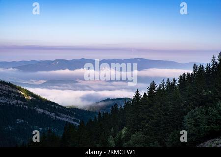 Mountain landscape in summer with clouds and rocks Stock Photo
