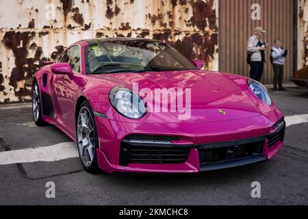 Ruby Star Porsche 911, on display at the October Scramble held at the Bicester Heritage Centre on the 9th October 2022 Stock Photo