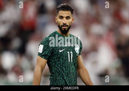 DOHA - Saleh Al Shehri of Saudi Arabia during the FIFA World Cup Qatar 2022 group C match between Poland and Saudi Arabia at Education City Stadium on November 26, 2022 in Doha, Qatar. AP | Dutch Height | MAURICE OF STONE Stock Photo