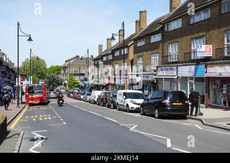 The Broadway street in Elm Park, Hornchurch, London Borough of Havering, England United Kingdom UK Stock Photo