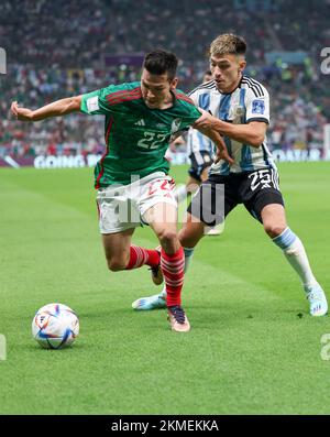 Argentina defender Lisandro Martinez kicked in the face by Mexico's Hirving  Lozano in heated World Cup match